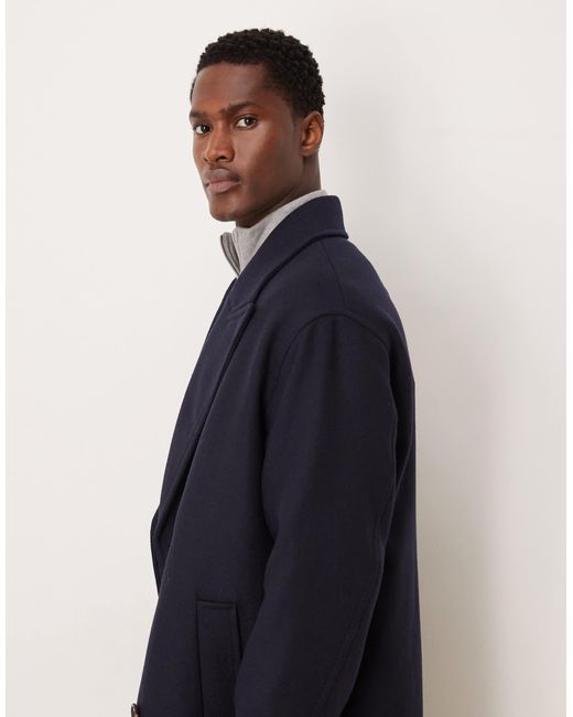 SELECTED Blue Wool Coat for men