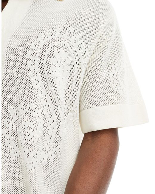 Camicia color crema di Obey in White da Uomo