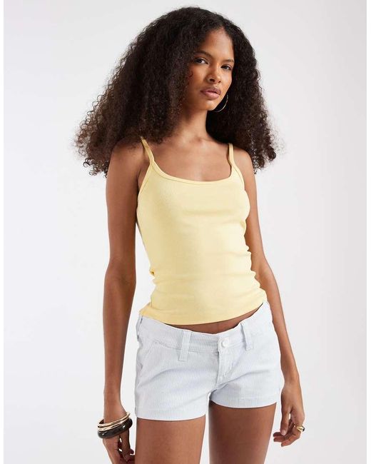 Hollister White Y2k Twill Low Rise Denim Shorts