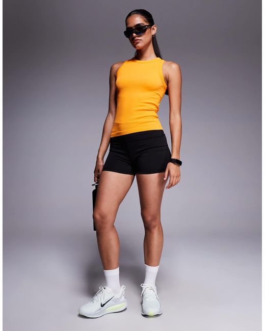 4505 Orange 90s Slim Fit Seamless Rib Cropped Vest