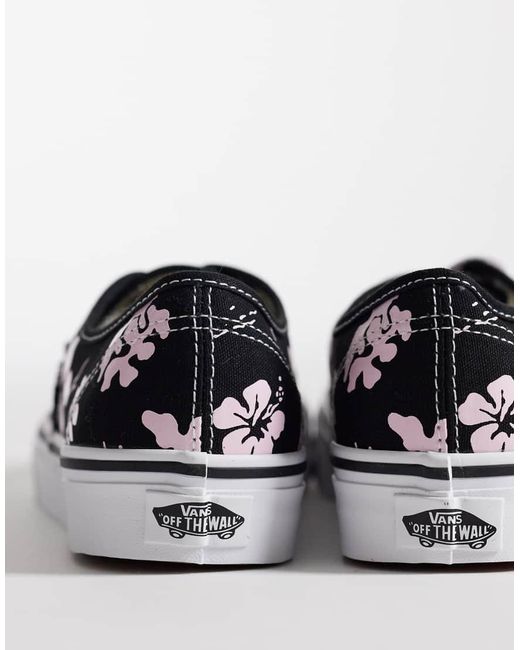 Vans Black Authentic Leaf Print Trainers