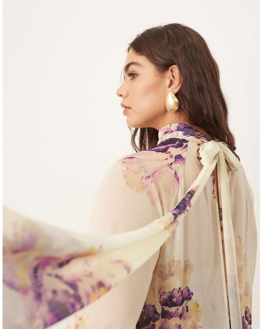 ARRANGE Natural Curve – hochgeschlossenes trapez-maxikleid mit blumenmuster