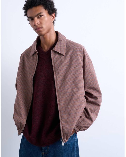 Topman Brown Harrington Jacket for men