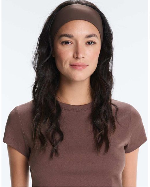 Oysho Brown Fitted Rib Cotton Blend T-Shirt