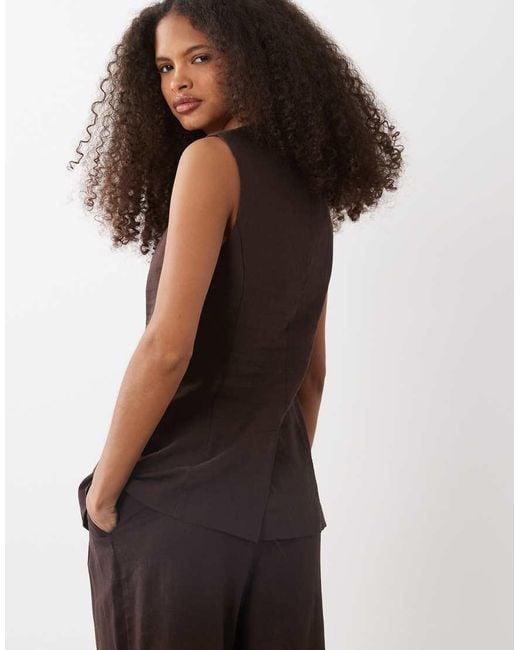 New Look Brown Co-Ord Strappy Waistcoat