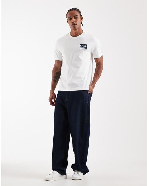 Tommy Hilfiger White Chest Graphic Regular Fit T-Shirt for men