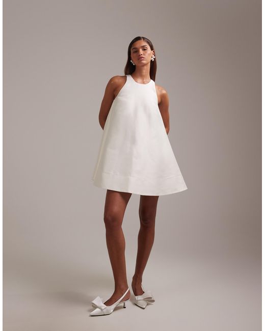 ASOS White Structured Mini Shift Wedding Dress