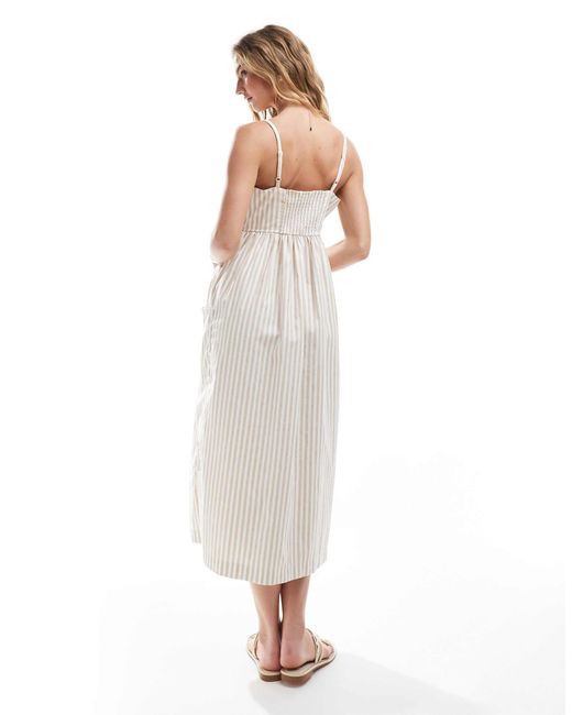 Brave Soul White – träger-midikleid mit steifen