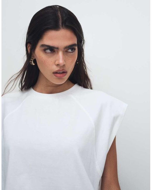 ASOS White Raglan Sleeve Heavyweight Boxy Crop Tee