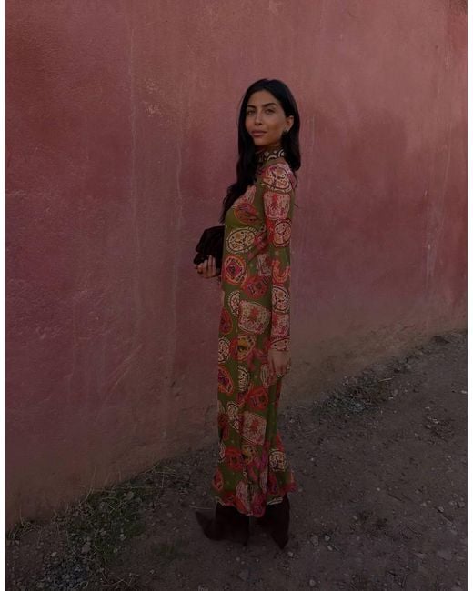 Never Fully Dressed Green Mesh Maxi Dress