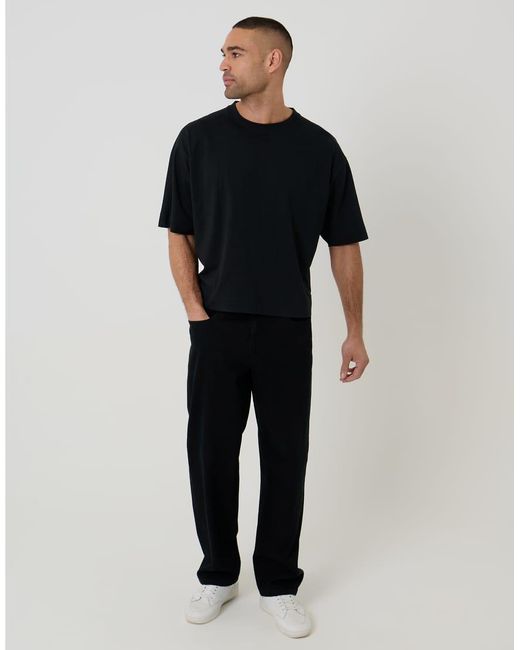Threadbare Black Crew Neck Boxy Oversized Fit T-shirt for men