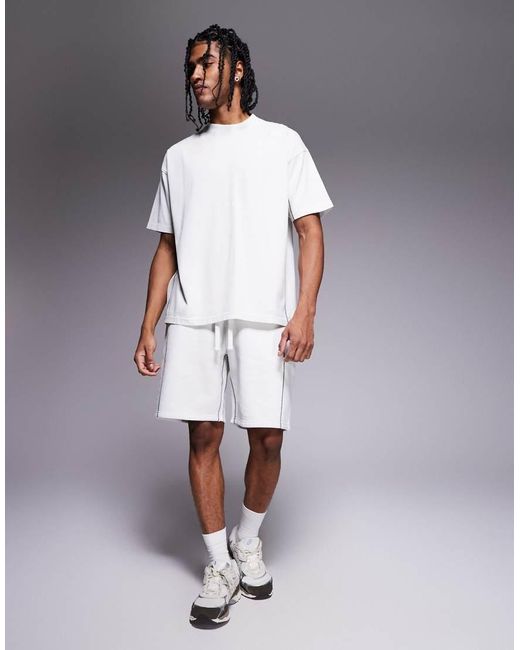 T-Shirt Chiaro Con Cuciture A Vista di Good For Nothing in Gray da Uomo