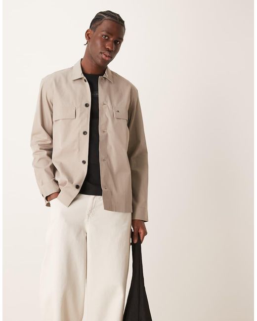 Camicia Giacca Con Bottoni di Calvin Klein in Natural da Uomo