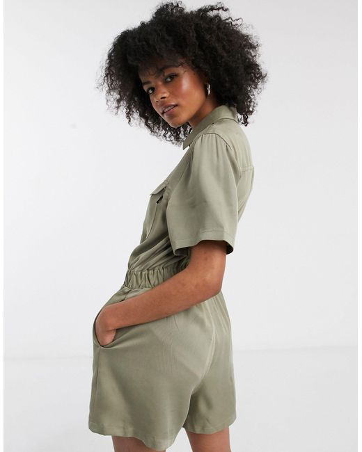 utility playsuit denim