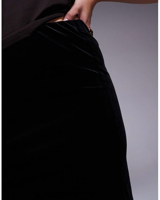 Jupe mi-longue en mousseline et velours New Look en coloris Blue