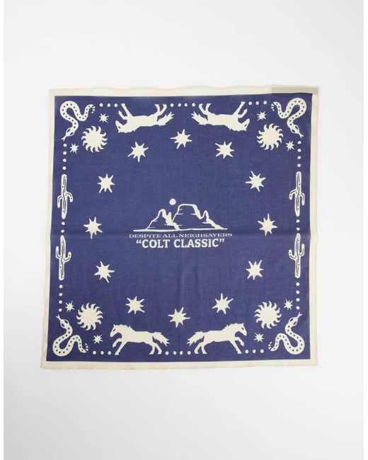 ASOS Blue Western Cotton Bandana for men