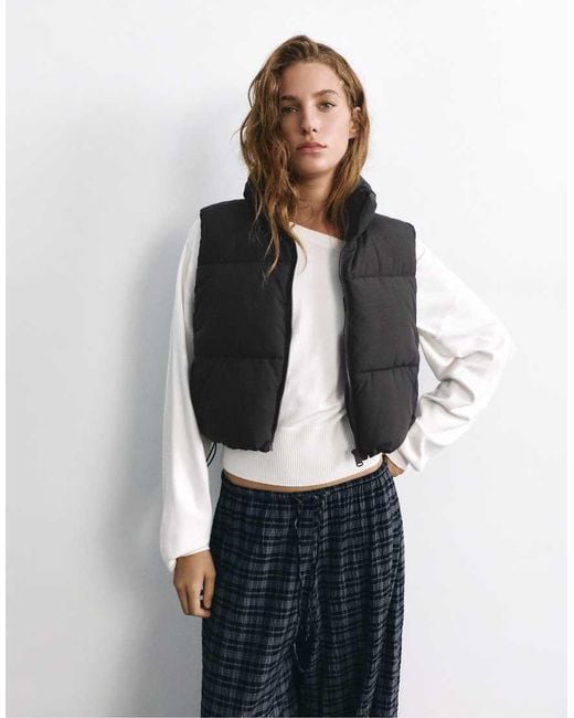 Pull&Bear Black Padded Gilet