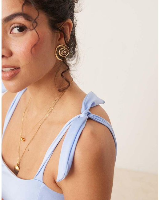 Free Society Blue Tie Strap Bikini Top