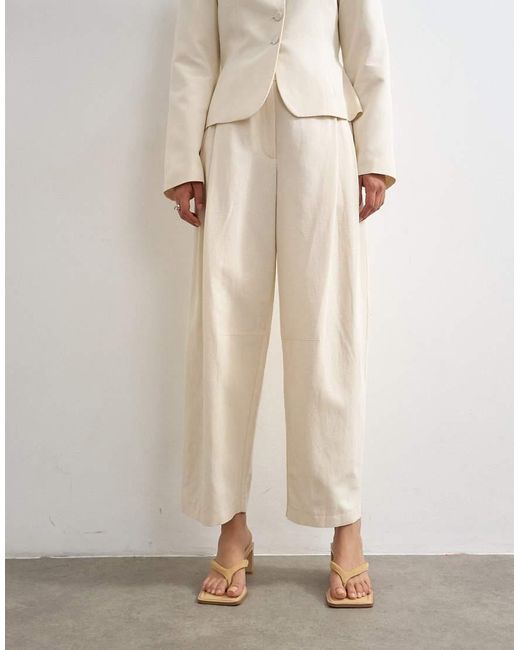 TOPSHOP White Co Ord Crop Barrel Trouser