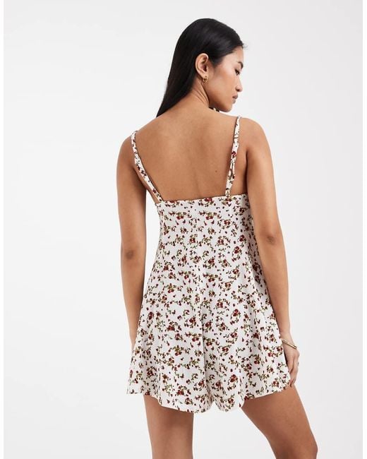 ONLY White Floral Print Playsuit