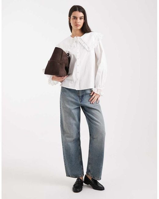 Miss Selfridge White Lace Collar Blouse