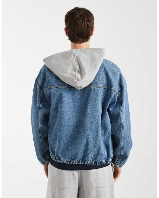 Redefined Rebel Blue John Oversized Denim Hooded Jacket for men
