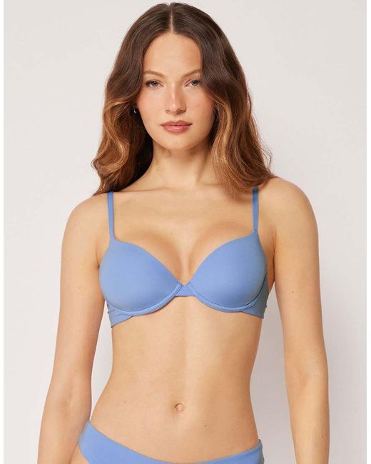 Calzedonia Blue Push-Up Bikini Top Premium Fit