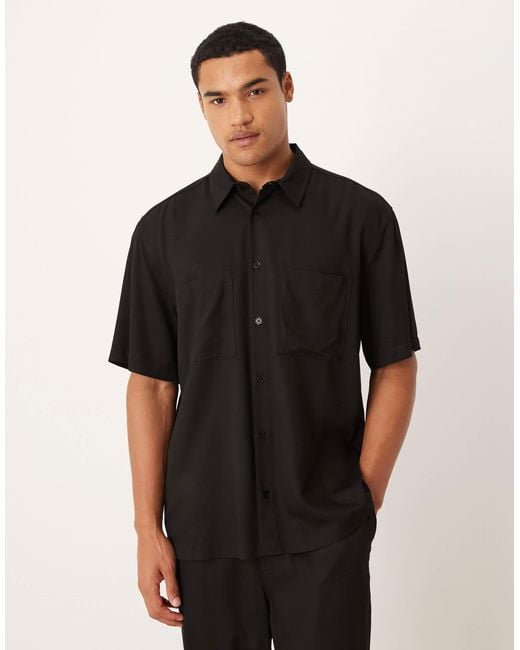 ASOS Black Co-ord Relaxed Shirt for men