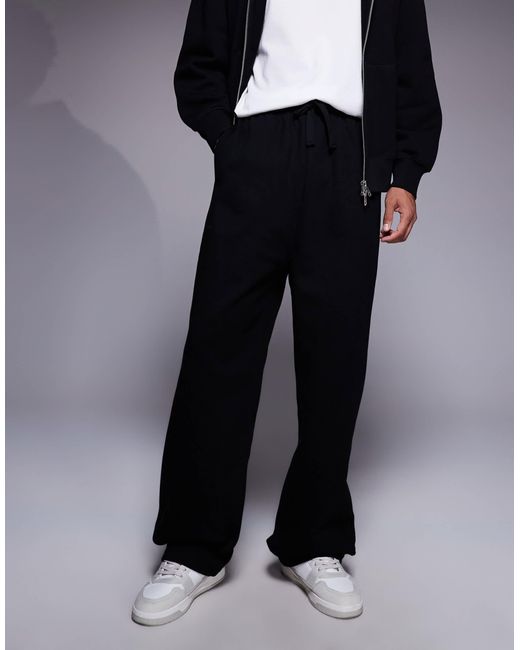 ASOS Black Premium Heavyweight Wide Leg jogger for men