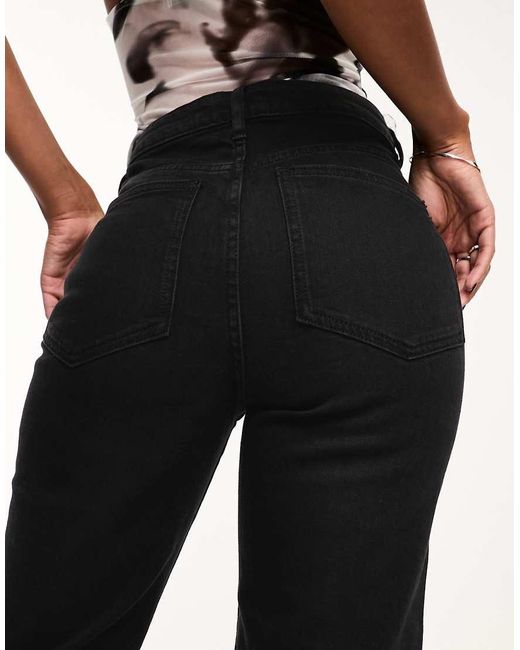 Vaqueros Negros Elásticos De Pernera Recta Cómoda De ASOS de color Blue