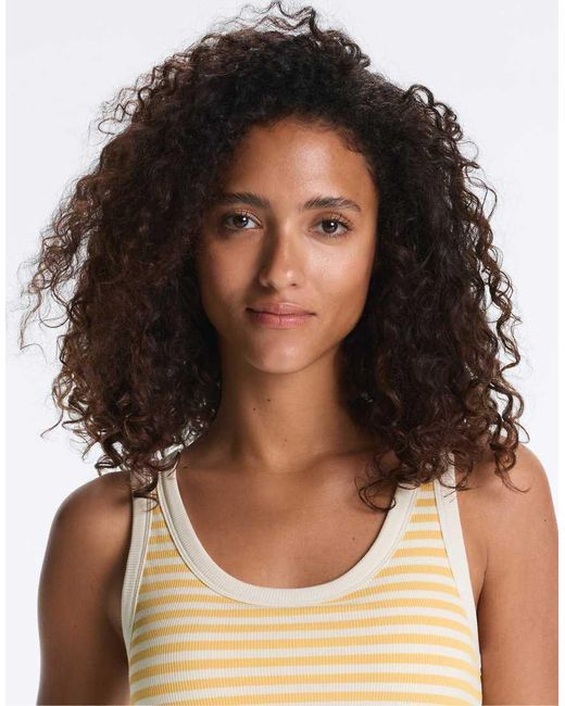 Oysho White Long Rib Round Neck Modal Tank Top