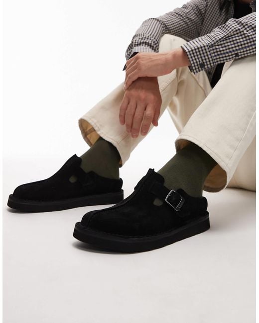 Clarks Black Solsbury Mules for men