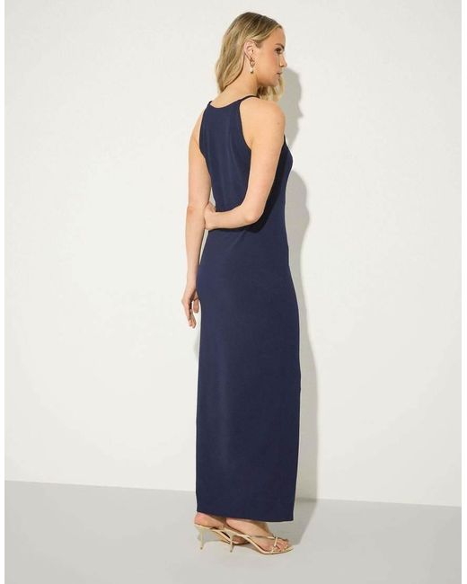 Long Tall Sally Blue High Neck Midi Dress