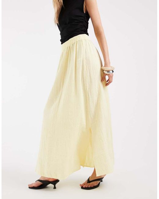 Pieces Natural Cotton Maxi Skirt