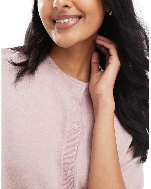 ONLY Pink Short Sleeve Knitted Cardigan