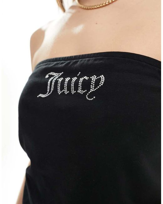 Juicy Couture Black Diamante Bandeau Top
