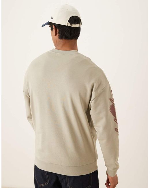 Sudadera Extragrande Con Estampado De Texto En Las Mangas De -Neutro ASOS de hombre de color Natural