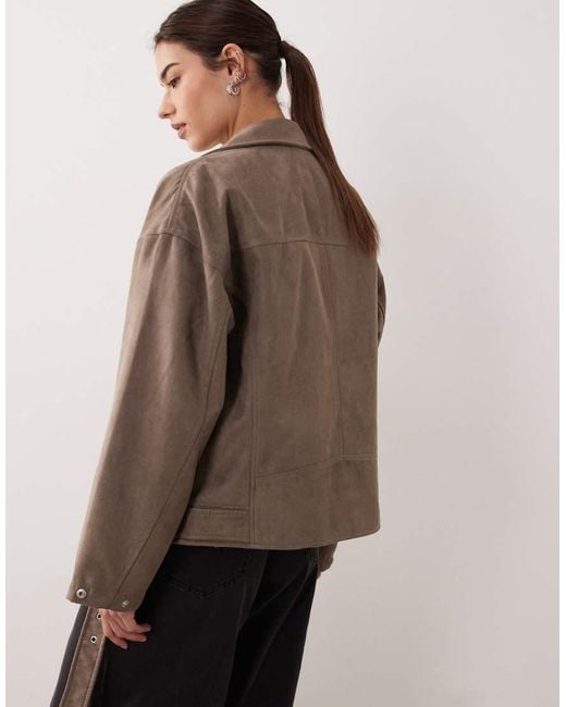 JJXX Natural Faux Suede Biker Jacket