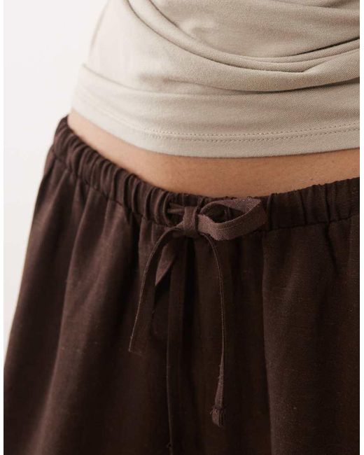 ASOS Brown Linen Blend Micro Runner Short