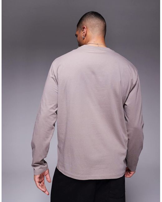 ASOS – langärmliges basic-t-shirt in Brown für Herren