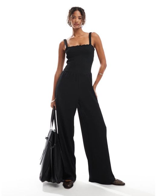 ONLY White Shirred Jumpsuit