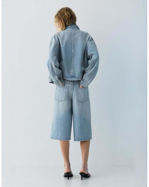 Pull&Bear Blue Low-rise Jorts