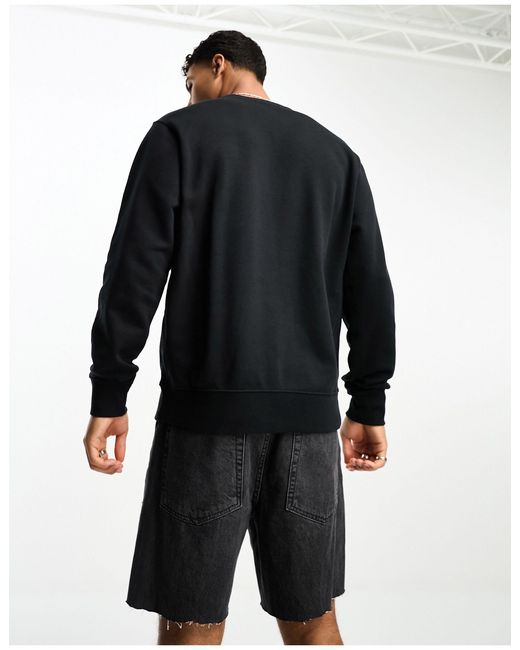 Sudadera negra con cuello redondo club fleece Nike de hombre de color Black