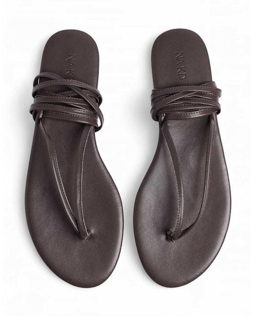 NA-KD Natural Flat Sandals With Straps
