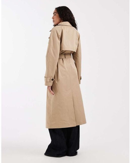 ASOS Natural Asos Design Tall Longline Water Repellent Trench Coat