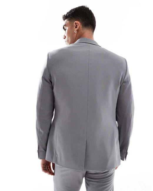 Chaqueta De Traje Entallada De Tejido Elástico En Cuatro Direcciones De ASOS de hombre de color Blue