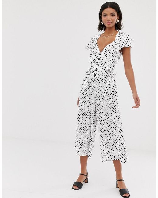 spot print jumpsuit
