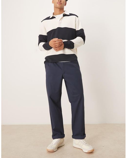 ASOS Blue Relaxed Tapered Chinos for men