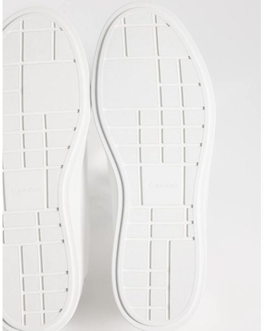 Calvin Klein White Leather Low Profile Cupsole Sneakers