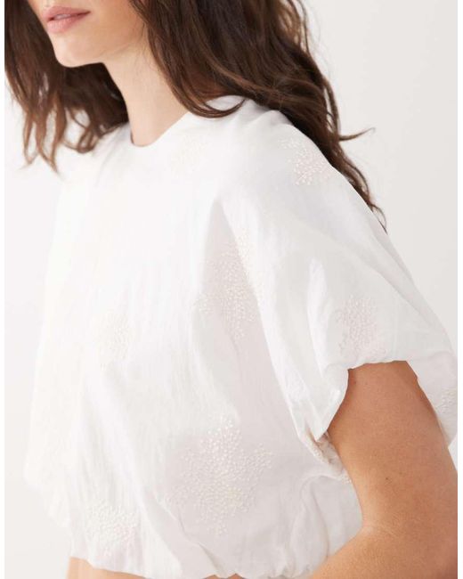 Top Corto di Mango in White